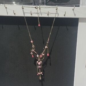 Elegant Pink and Gold Women's Necklace